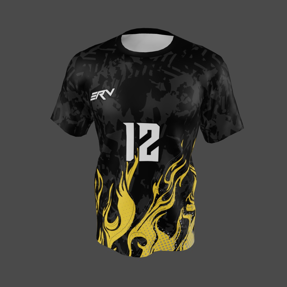 Jersey Basket Api Hitam Emas