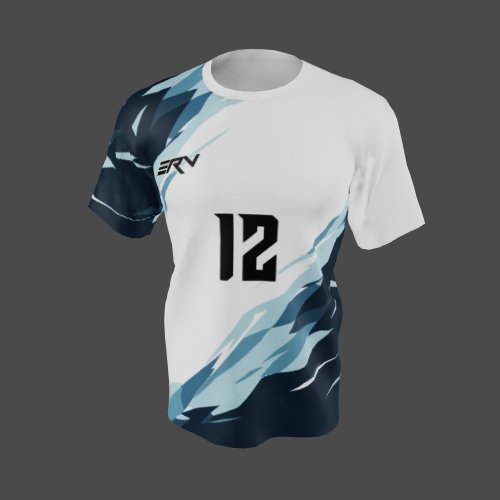 Jersey Basket Geometric Biru Putih