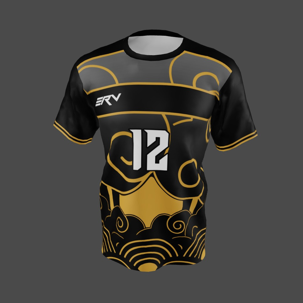 Jersey Basket Geometric Black Gold