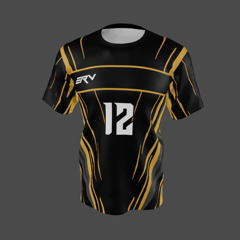 Jersey Basket Geometric Hitam Emas