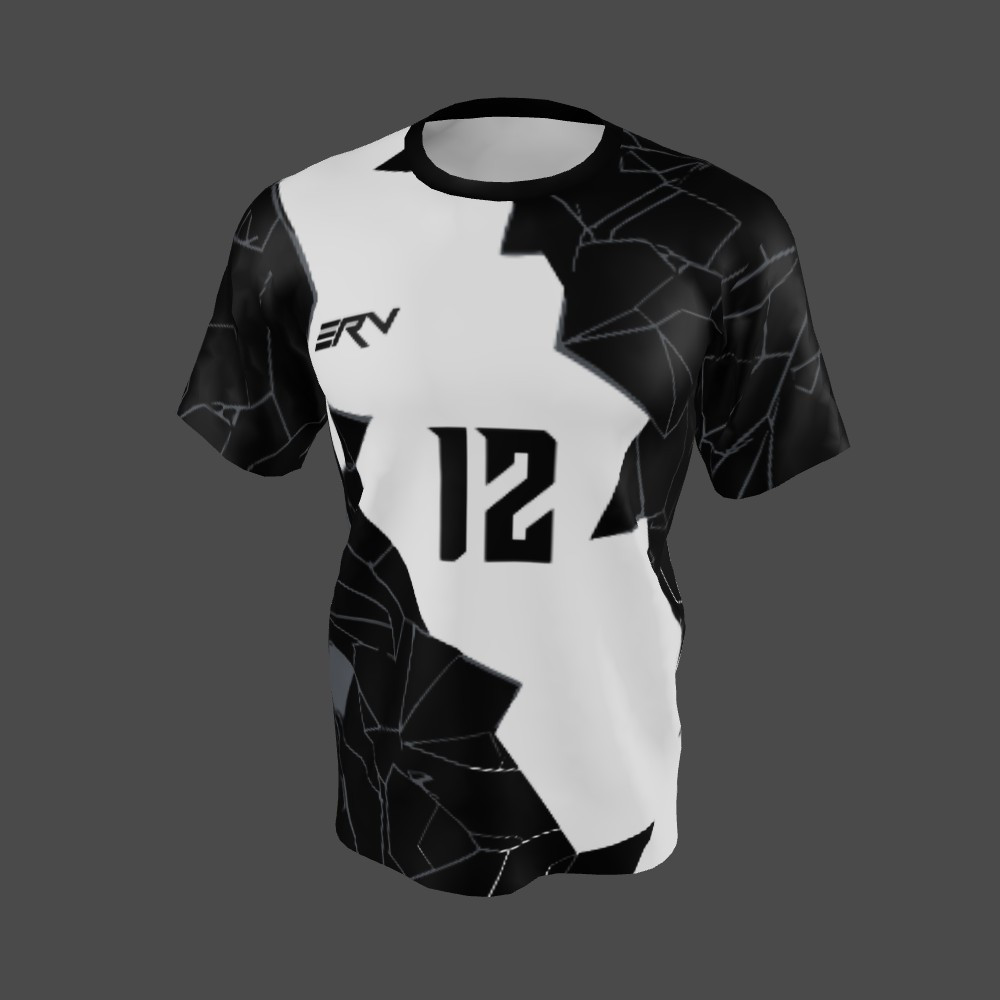 Jersey Basket Geometric Hitam Putih