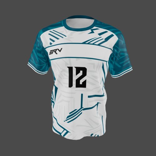 Jersey Basket Geometric Modern Putih Tosca