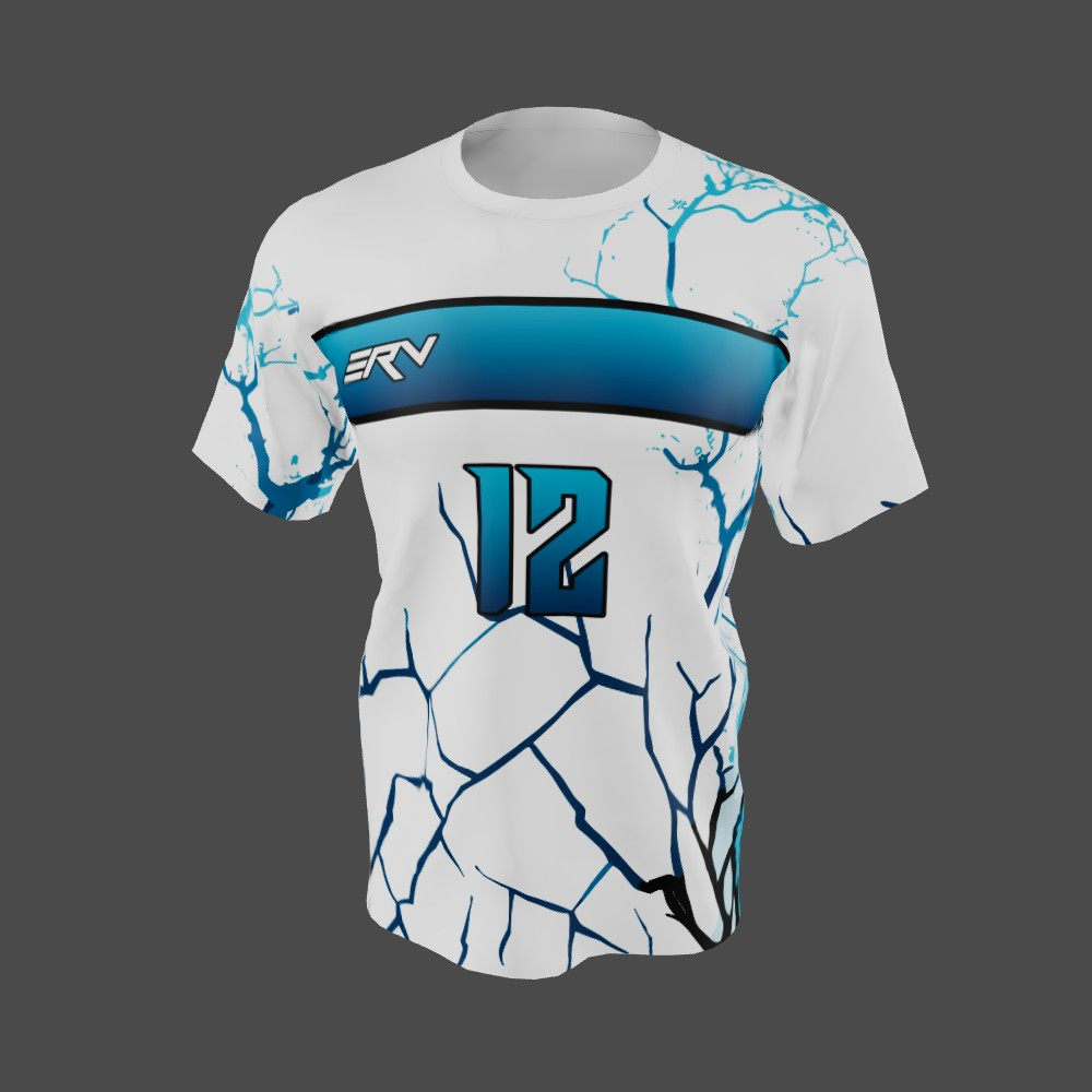 Jersey Basket Geometric Retak White Blue