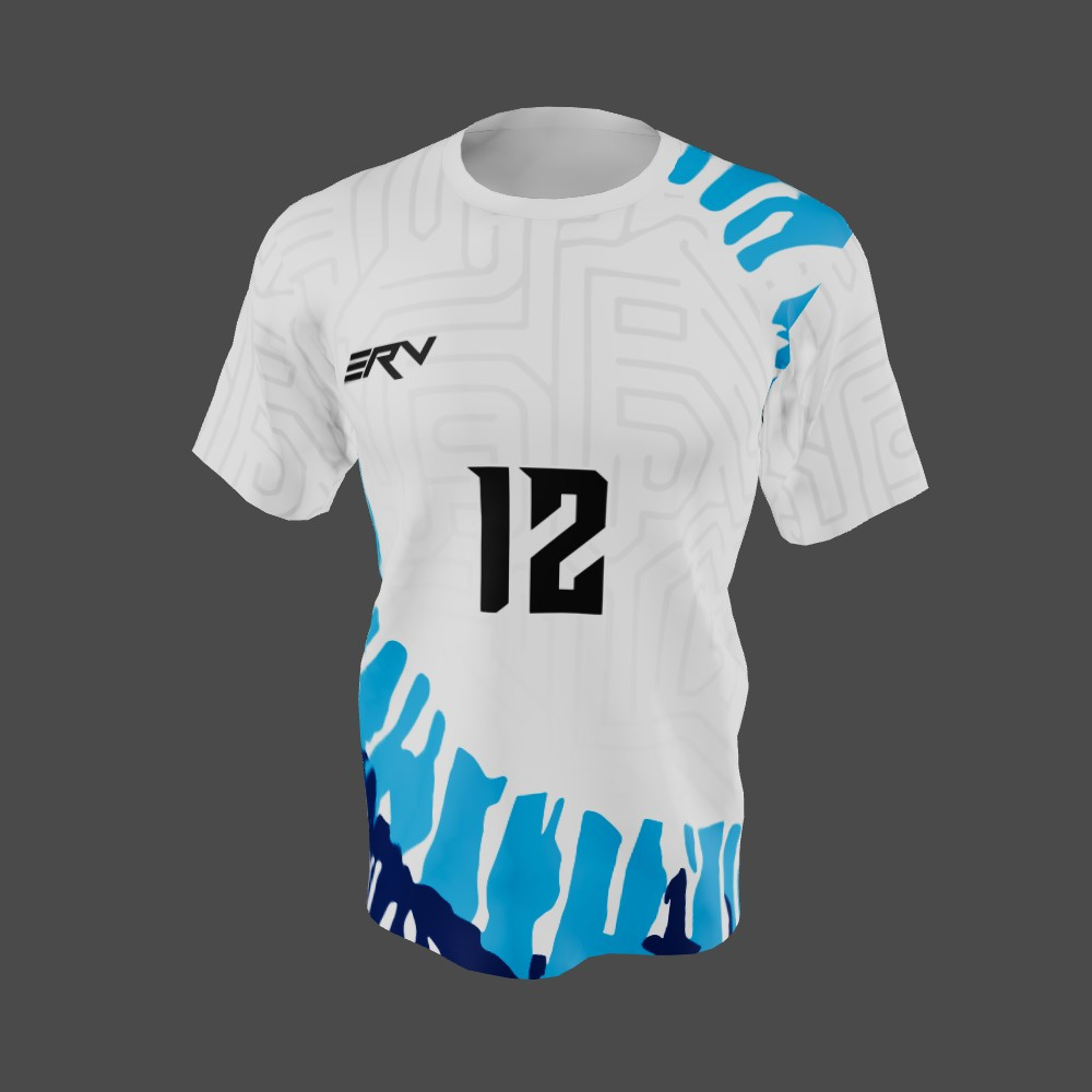 Jersey Basket Geometric White Blue