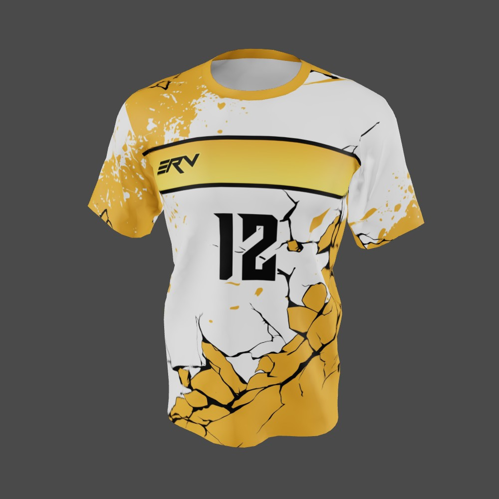 Jersey Basket Pecah Kuning Putih