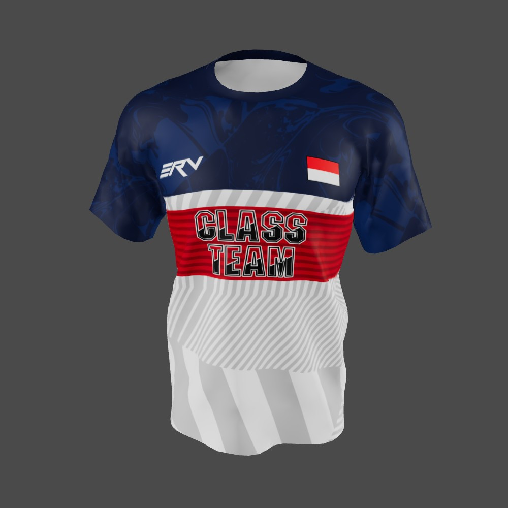 Jersey Futsal Class Team: Merah Putih Biru