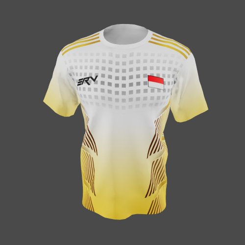 Jersey Futsal Geometric Gradasi Kuning Putih