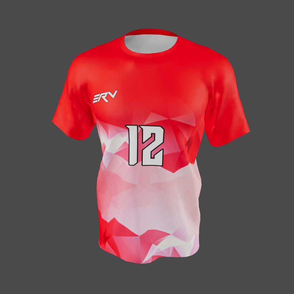 Jersey Futsal Geometric Merah Putih