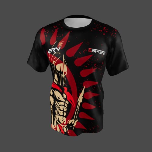 Jersey Gaming Spartan Merah Hitam