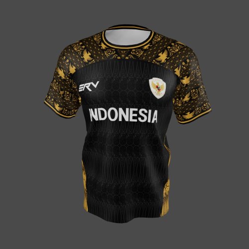 Jersey Garuda Batik Hitam Emas