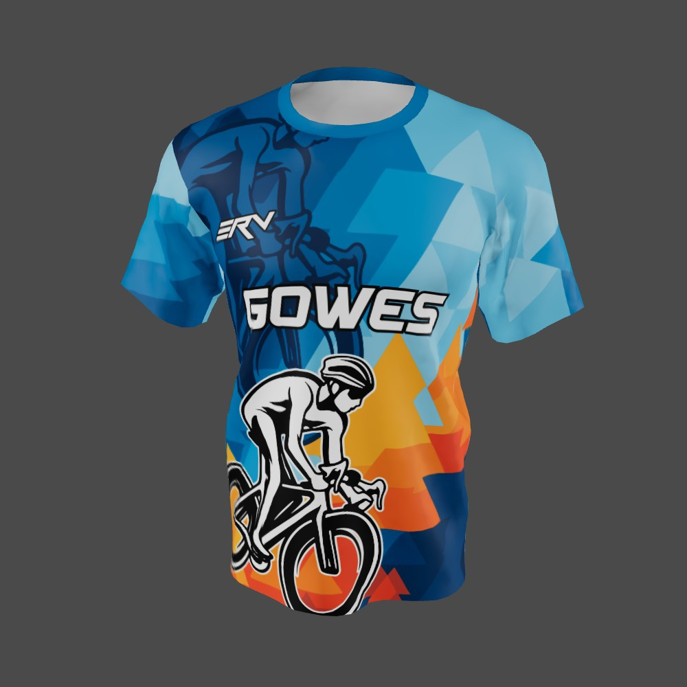 Jersey Gowes Geometric Biru Orange