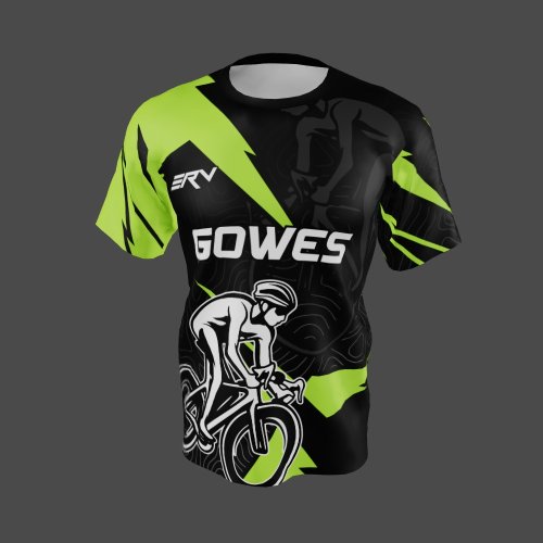 Jersey Gowes Geometric Hitam Hijau