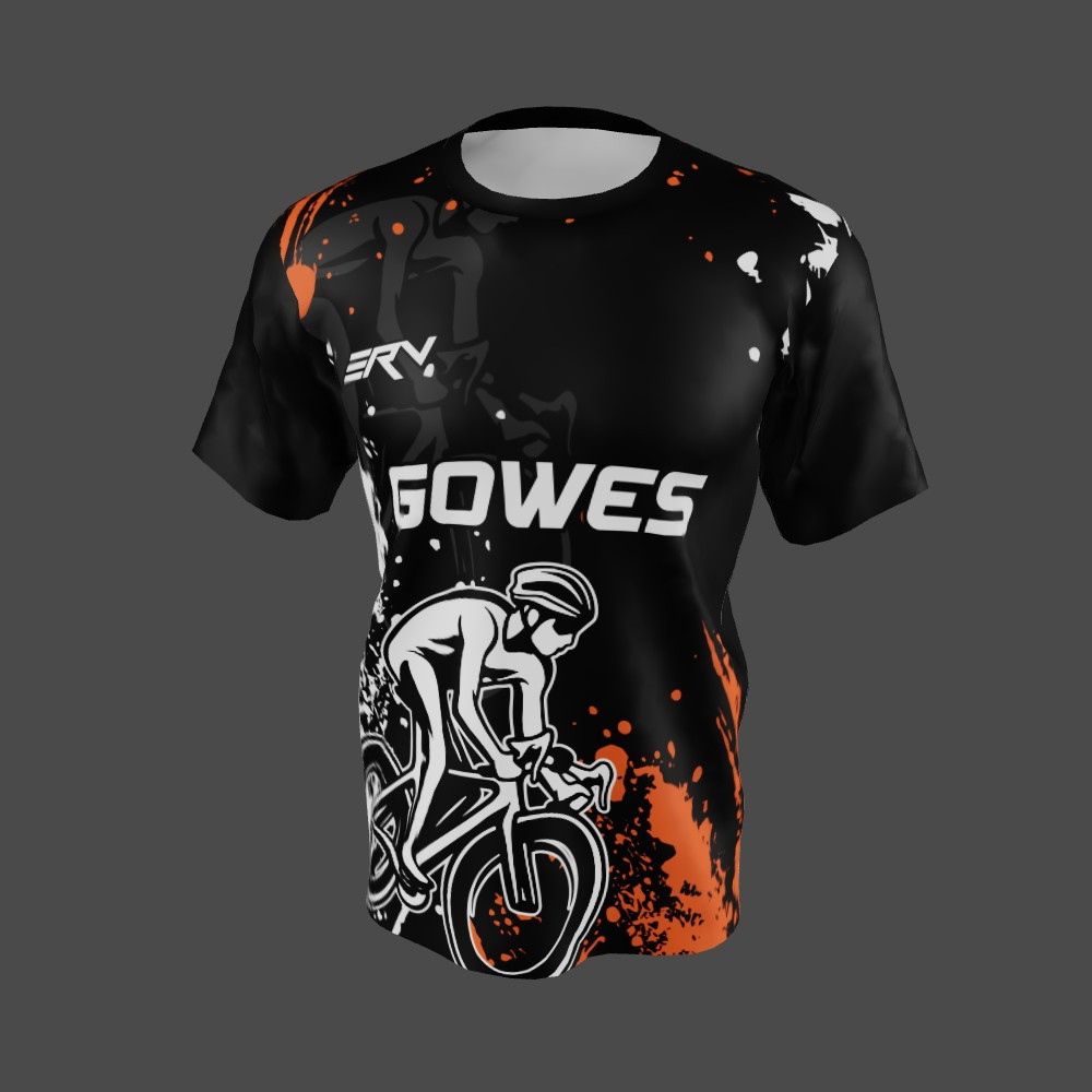 Jersey Gowes Geometric Hitam Merah