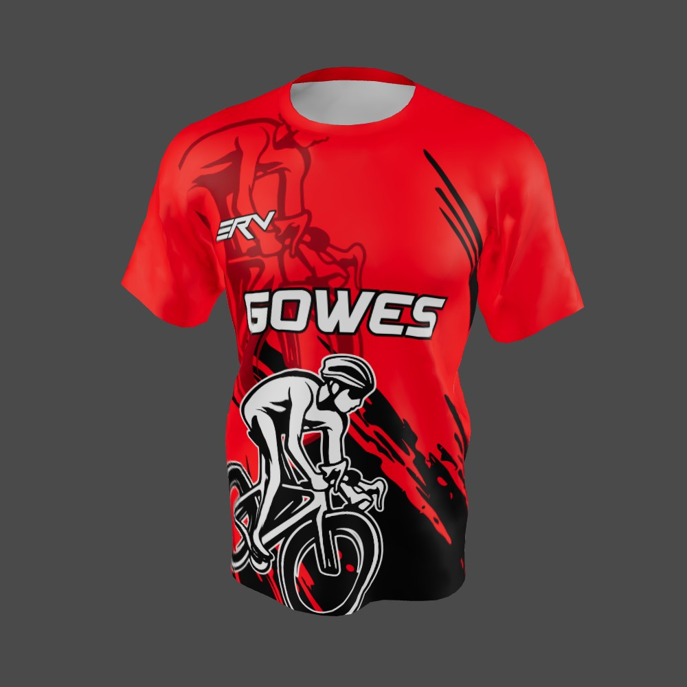 Jersey Gowes Merah Geometris