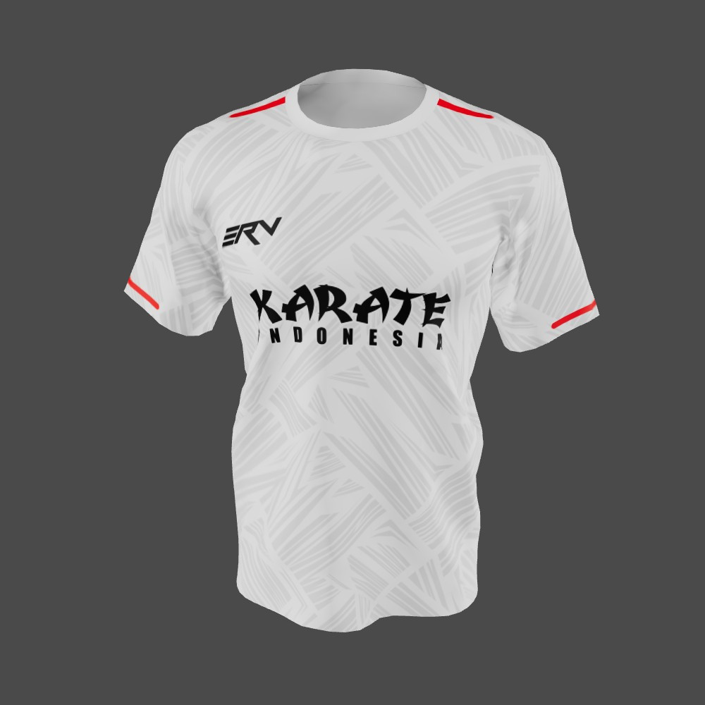 Jersey Karate Indonesia Putih Geometric