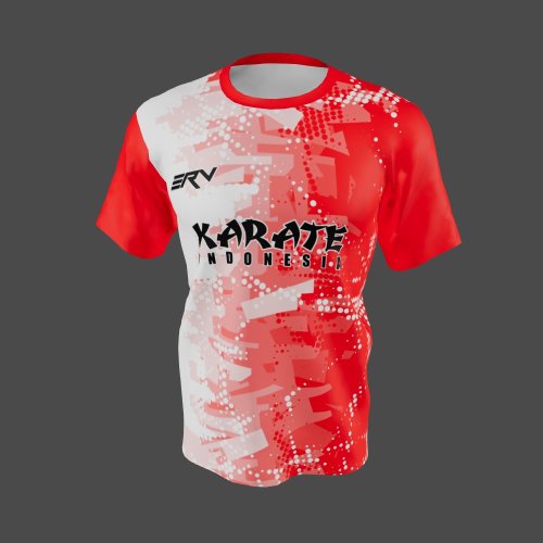 Jersey Karate Merah Putih Dinamis