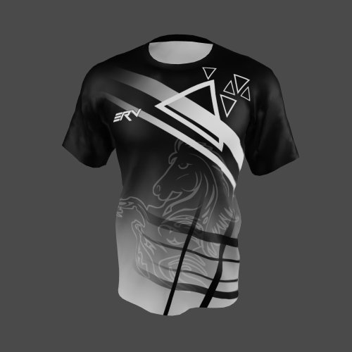 Jersey Kuda Hitam-Putih Geometric