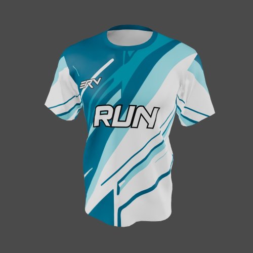 Jersey Lari Abstrak Biru Putih