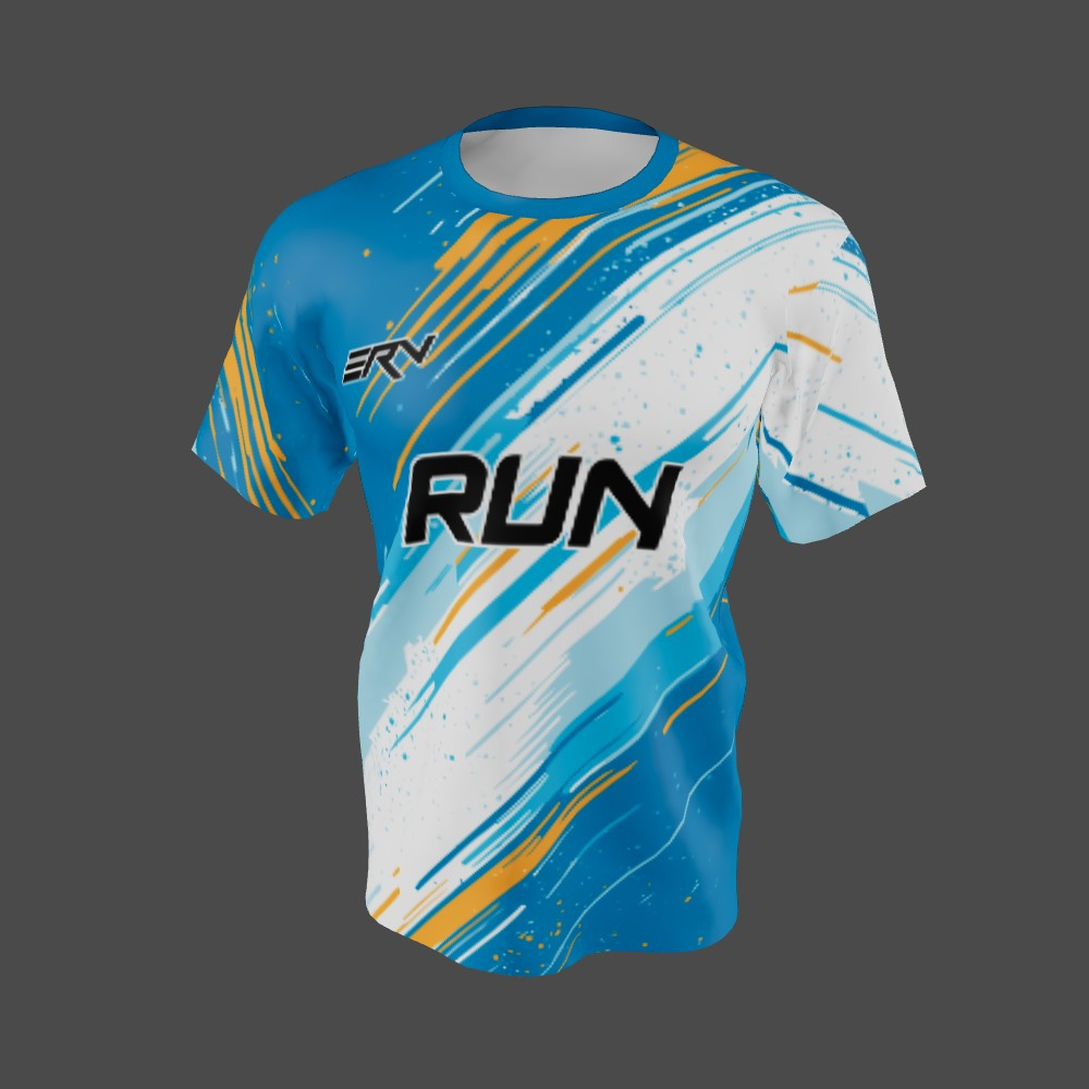 Jersey Lari Abstrak Modern Biru Putih