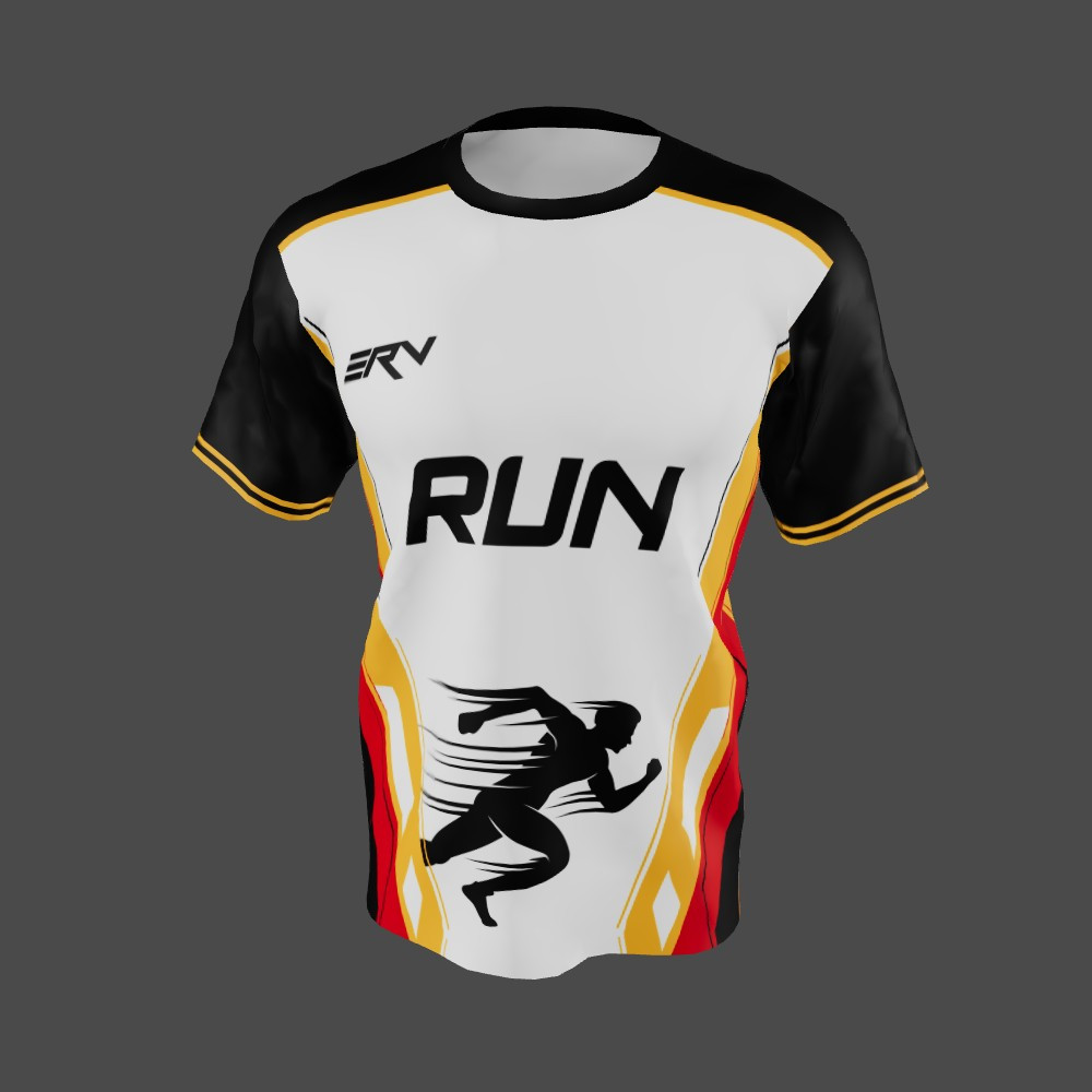 Jersey Lari Dinamis Hitam Kuning Merah