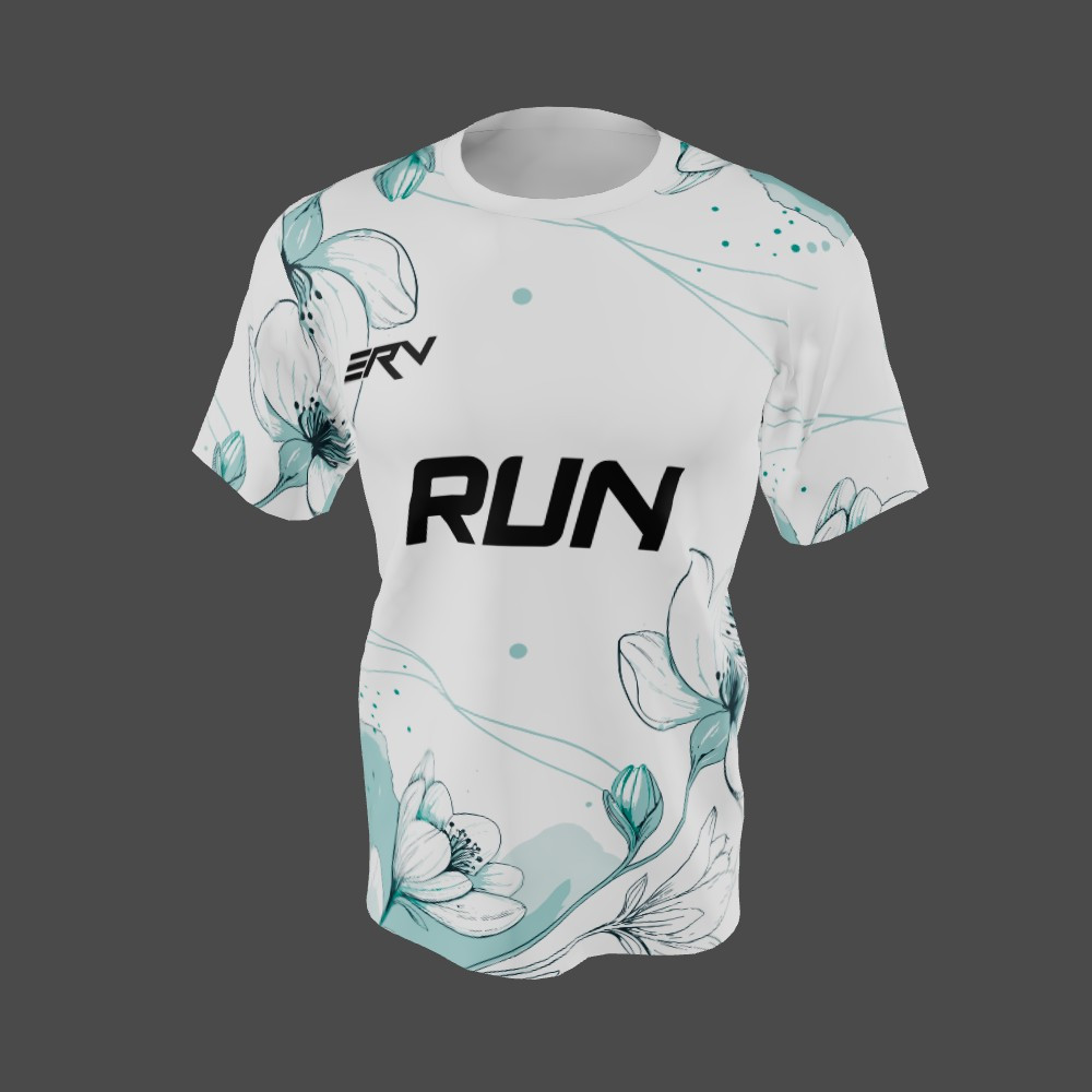 Jersey Lari Floral Putih