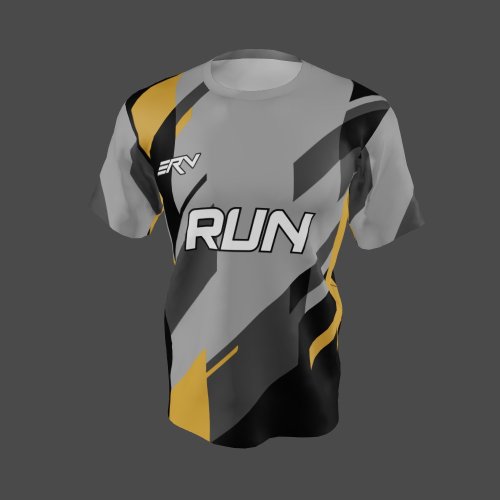 Jersey Lari Geometric Abu Hitam