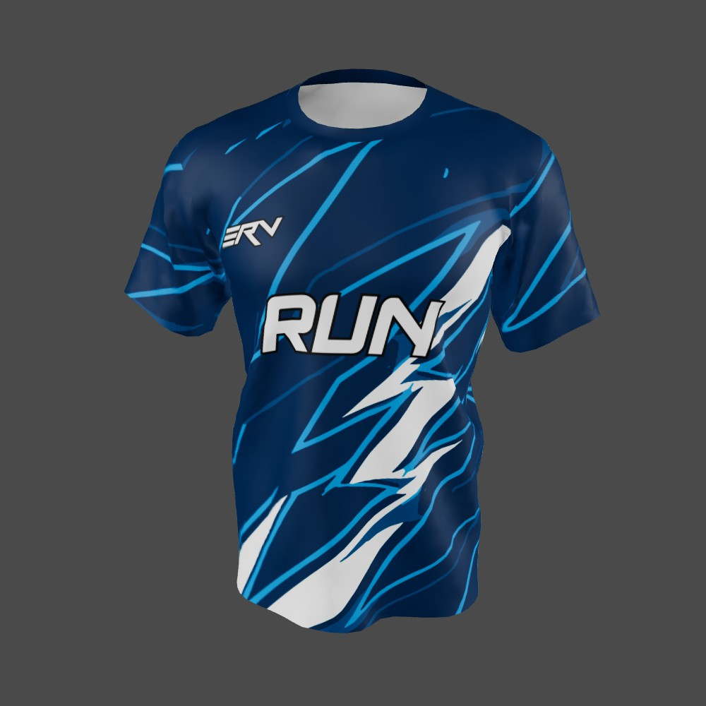 Jersey Lari Geometric Biru Putih