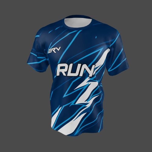 Jersey Lari Geometric Biru Putih