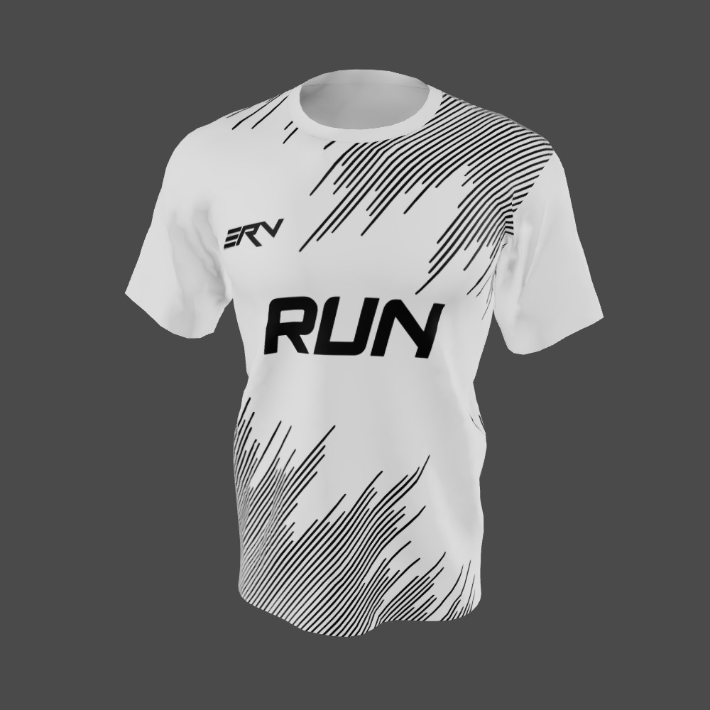 Jersey Lari Geometric Garis Hitam Putih