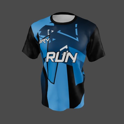 Jersey Lari Geometric Gradasi Biru Hitam