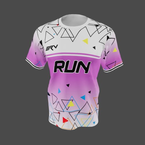 Jersey Lari Geometric Gradient Ungu Putih