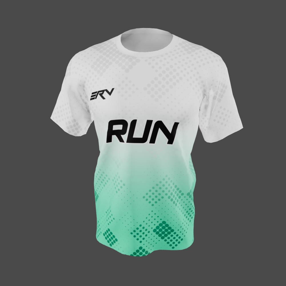 Jersey Lari Geometric Hijau Putih