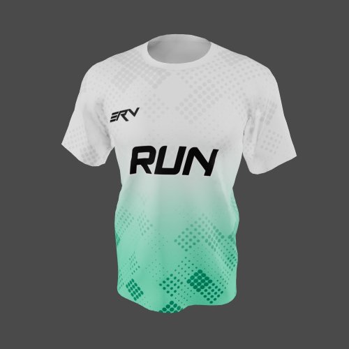 Jersey Lari Geometric Hijau Putih