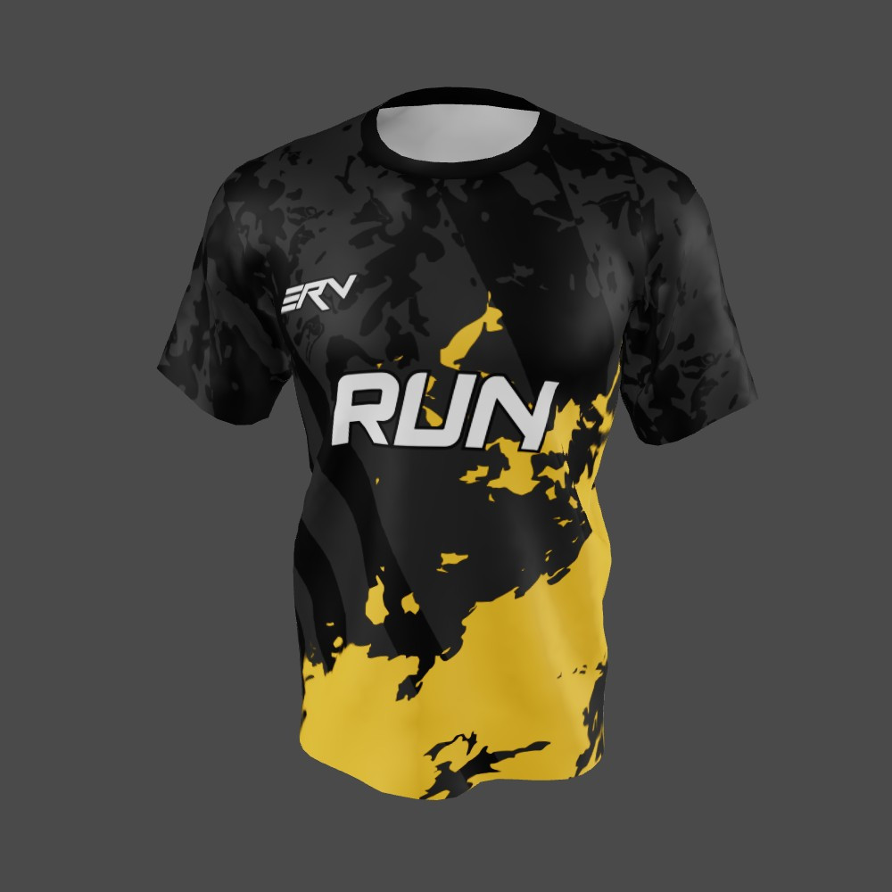Jersey Lari Geometric Hitam Kuning