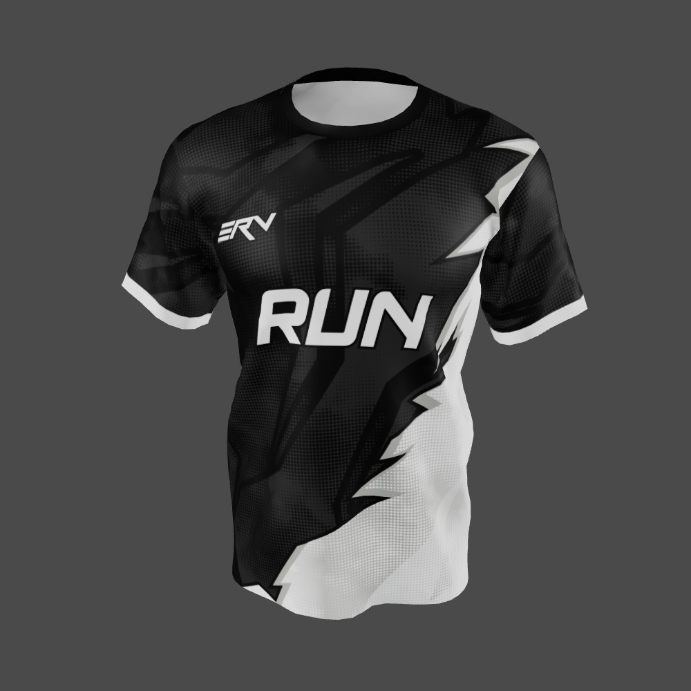 Jersey Lari Geometric Hitam Putih