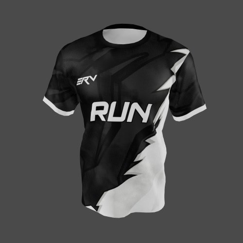 Jersey Lari Geometric Hitam Putih