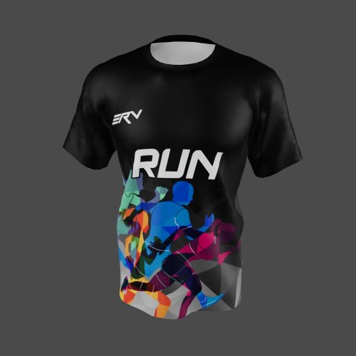 Jersey Lari Geometric Hitam