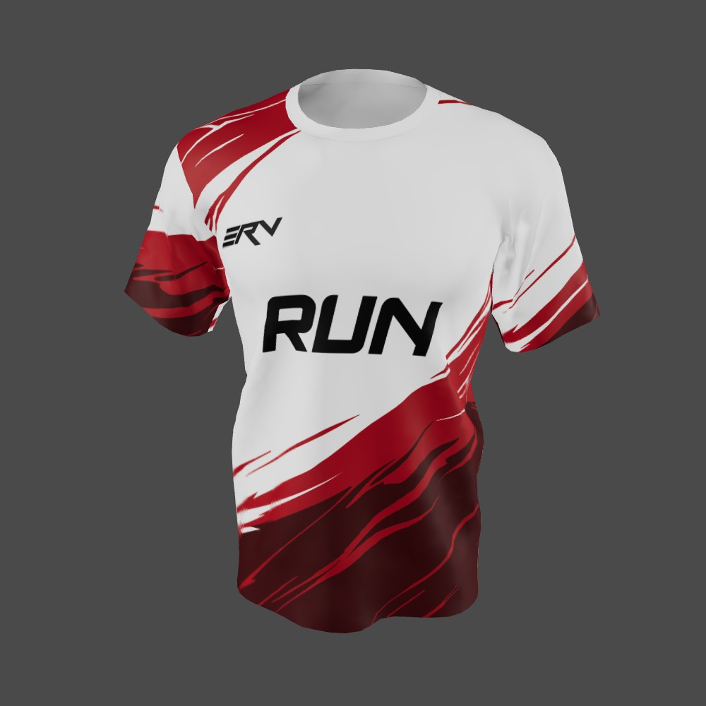 Jersey Lari Geometric Merah Putih