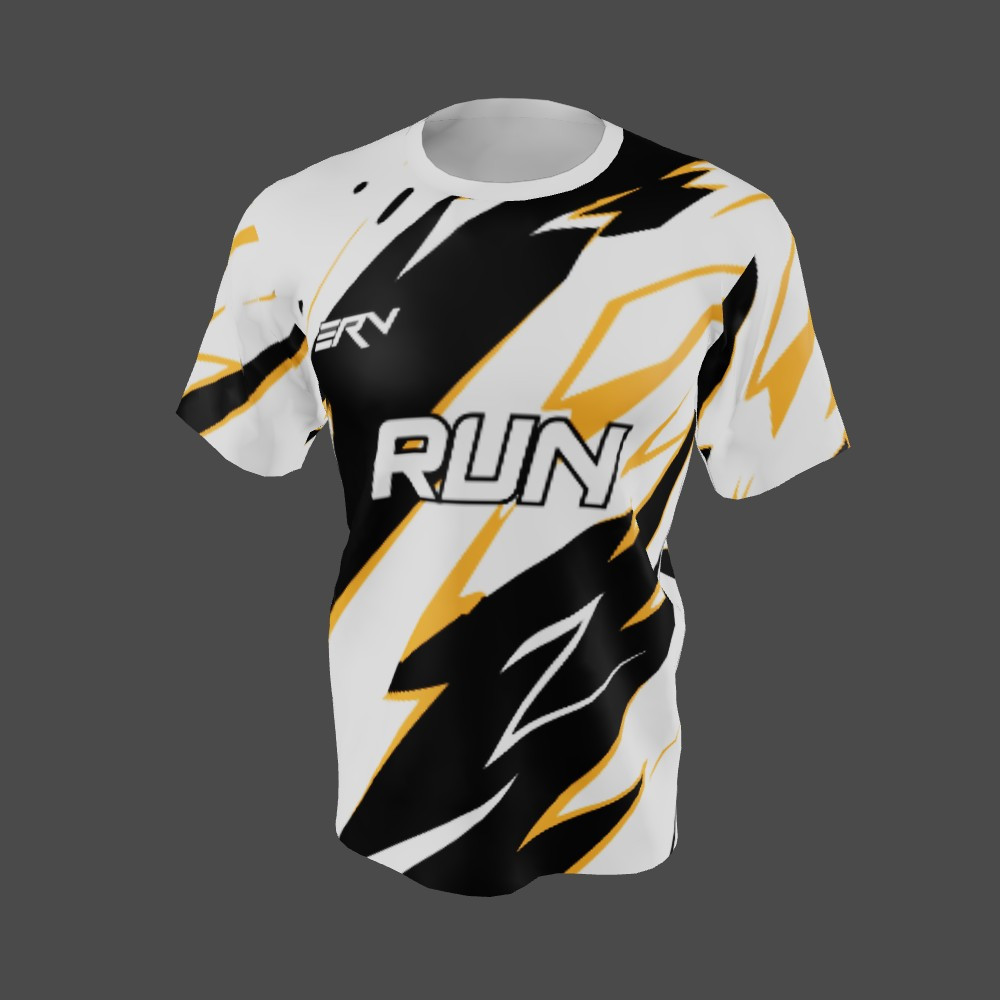 Jersey Lari Geometric Modern Hitam Putih