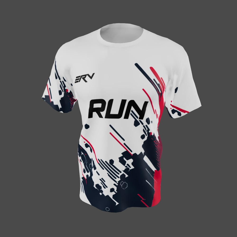 Jersey Lari Geometric Modern Putih