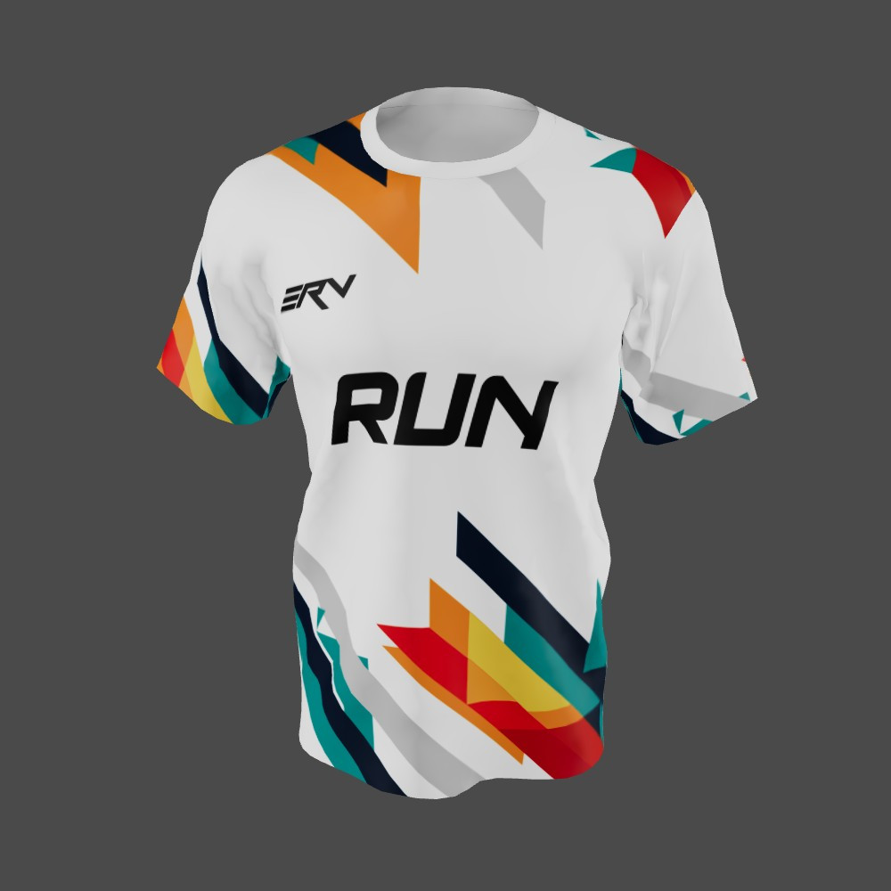 Jersey Lari Geometric Modern - Putih