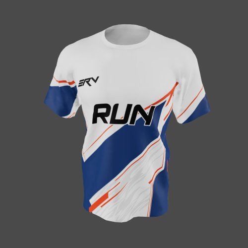 Jersey Lari Geometric Modern Putih Biru