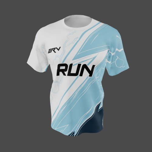 Jersey Lari Geometric Modern - Putih Biru