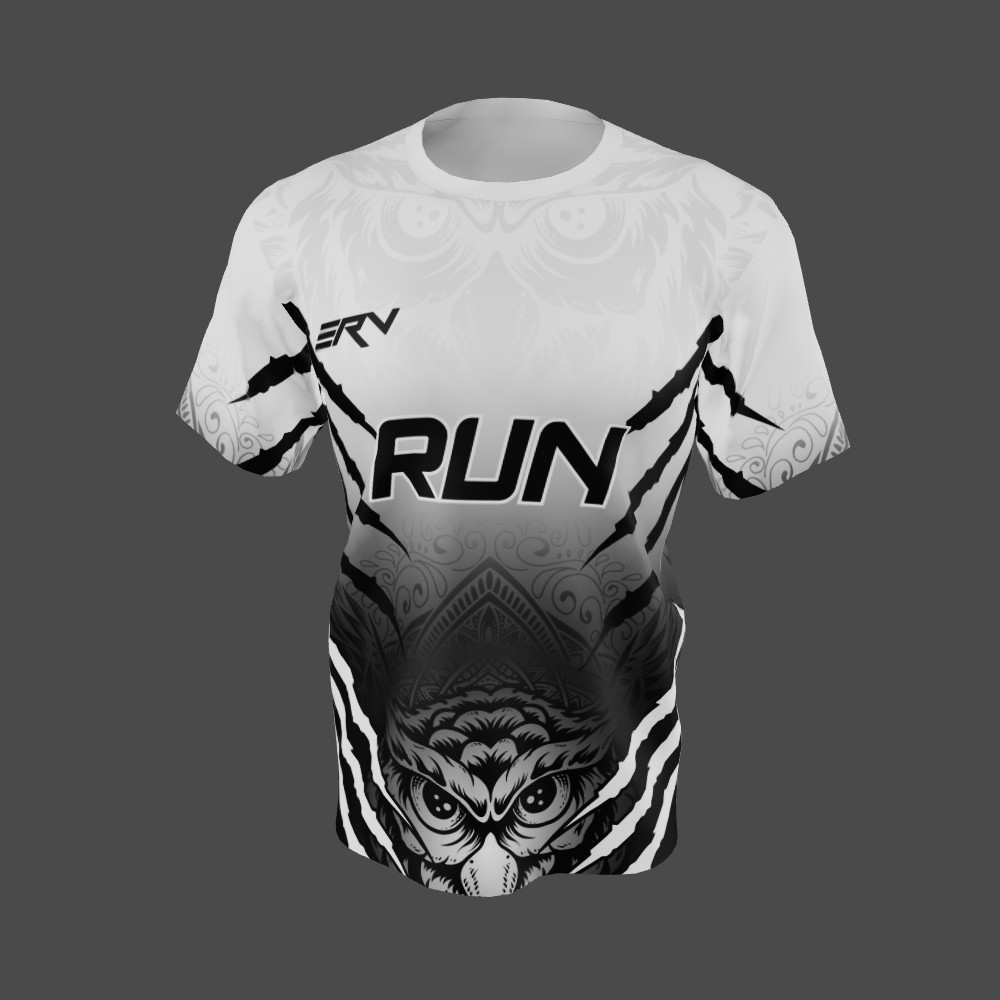 Jersey Lari Geometric Motif Burung Hantu