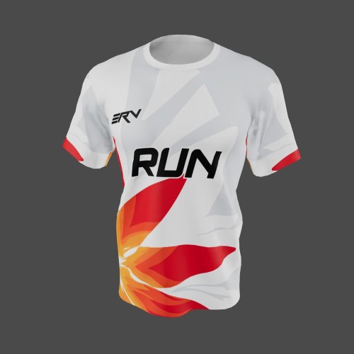 Jersey Lari Geometric Orange Putih