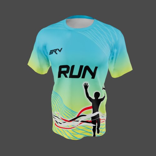 Jersey Lari Gradient Biru Hijau