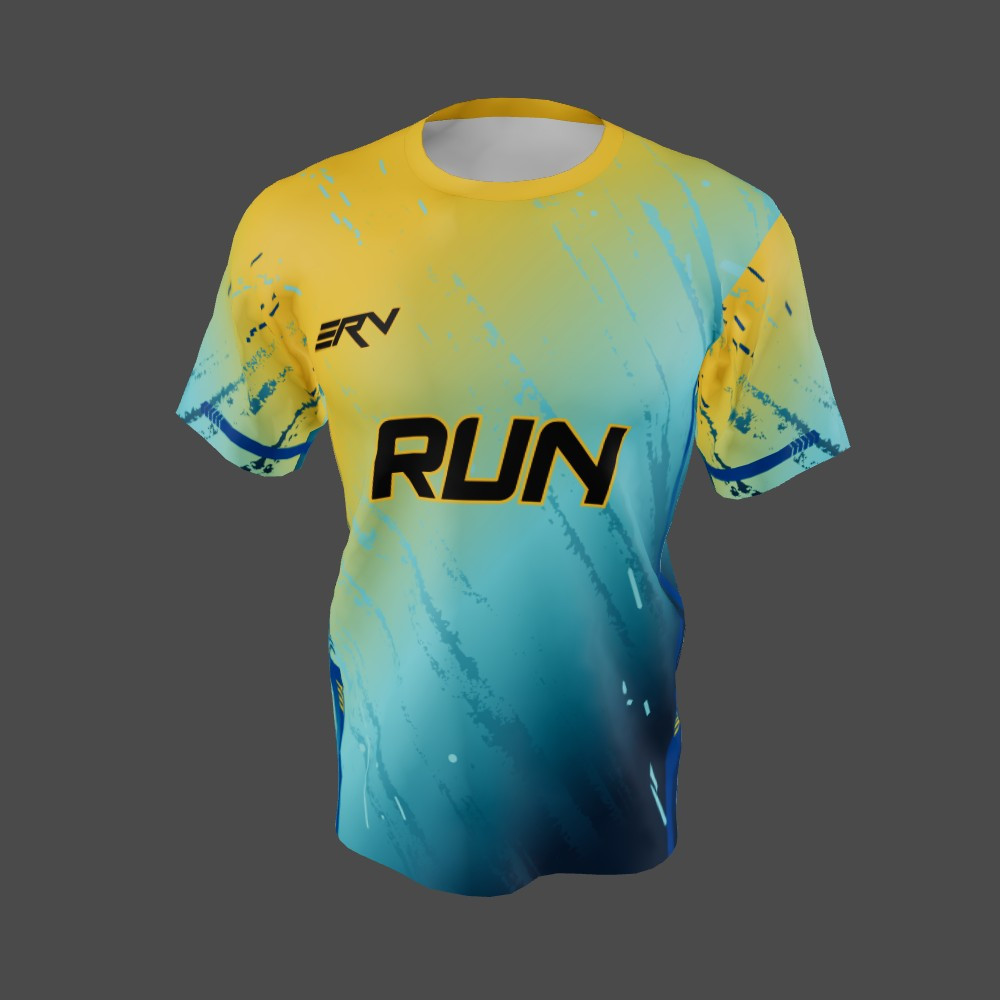 Jersey Lari Gradient Kuning Biru