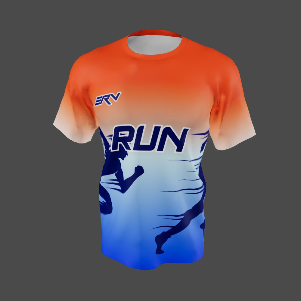 Jersey Lari Gradient Oranye Biru