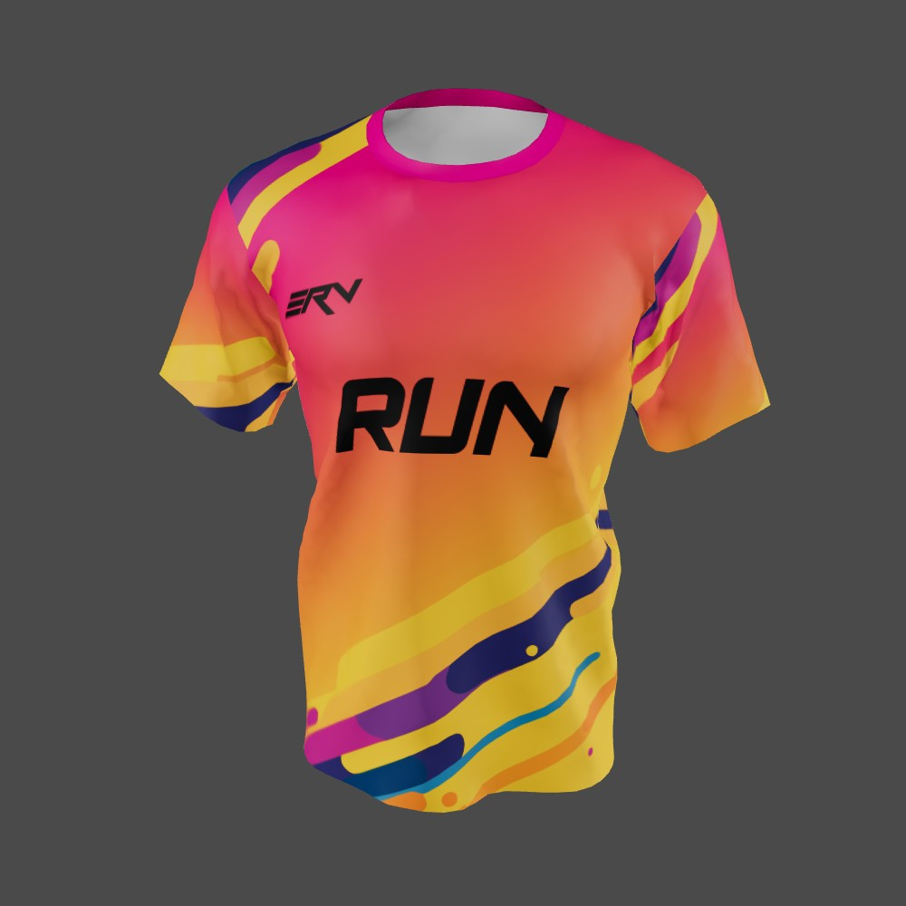 Jersey Lari Gradient Oranye Pink