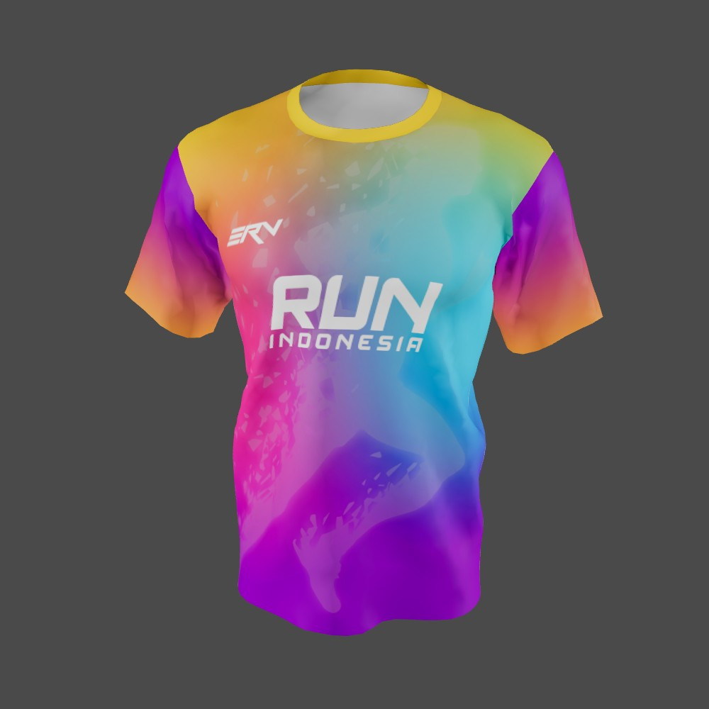 Jersey Lari Gradient Pelangi 'Run Indonesia'